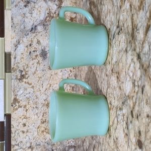 Fire King Jadeite Set Of 2 Mugs.